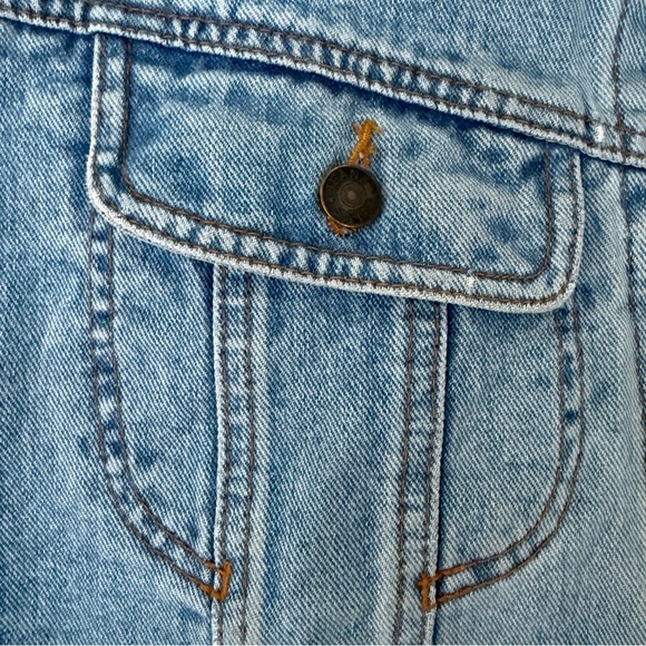 Vimtage Stylish Light Blue Denim Jacket 90s Rare Retro Faded Y2k - Picture 9 of 9